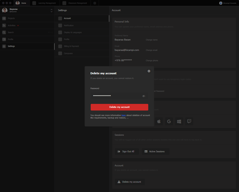 Aircampi Console for Desktop