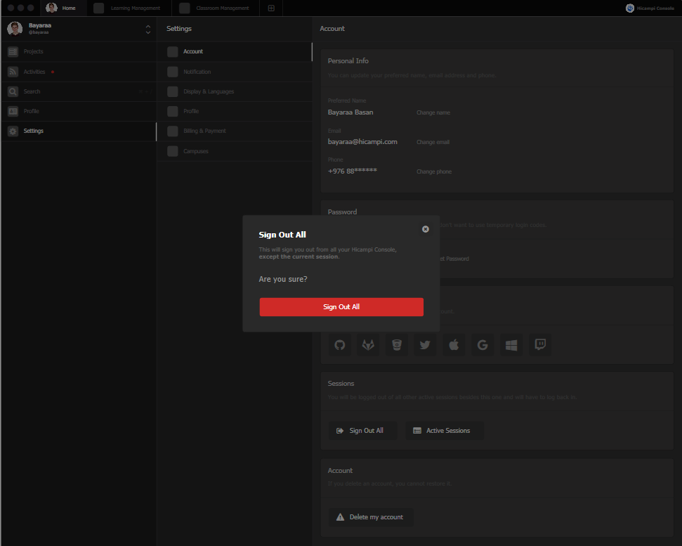 Aircampi Console for Desktop